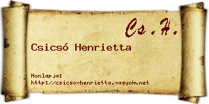 Csicsó Henrietta névjegykártya