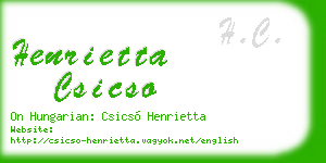 henrietta csicso business card
