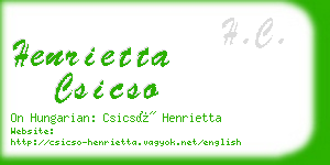 henrietta csicso business card